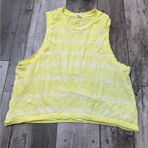 Free People FP Movement Bright Yellow Tie Dye Tank Muscle Medium